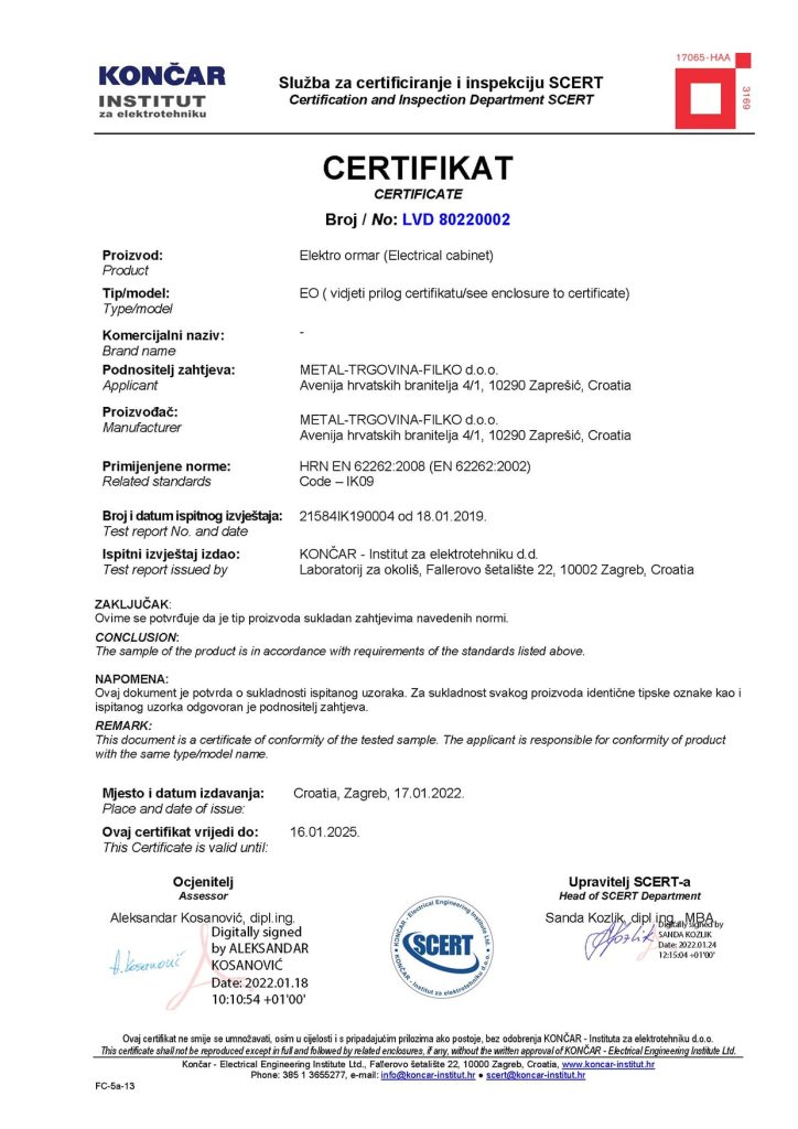 scert certifikat meatl trgovina filko 05